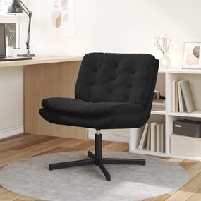 vidaXL Γυριστή Χαλαρωτική Καρέκλα Μαύρο 63 x 75 x 76 εκ Βελούδο