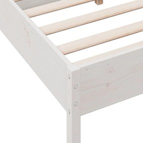 vidaXL Σκελετός Κρεβ. Χωρίς Στρώμα Λευκό 135x190 εκ Μασίφ Πεύκο