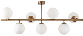 Φωτιστικό Οροφής - Πλαφονιέρα Fazli 942FLG1220 113x40x46cm 7xE14 40W Gold-White Opviq