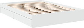 vidaXL Πλαίσιο Κρεβατιού με Συρτάρια Χωρίς Στρώμα Λευκό 160x200 εκ.
