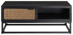 Τραπεζάκι Σαλονιού 90 x 60 x 35 εκ. από Μασίφ Ξύλο Μάνγκο - Μαύρο