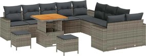 vidaXL Σετ Καναπέ Κήπου 13 pcs Γκρι συνθετικό ρατάν