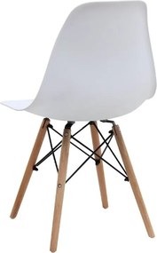 Σετ τραπεζαρία 5τμχ Allos - Nova Megapap χρώμα sapphire oak - λευκό 75x75x77εκ.