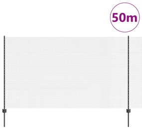 vidaXL Συρματόπλεγμα με 44 Κολώνες Γκρι 1.4x50 μ Ατσάλι