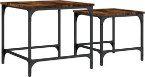 vidaXL Τραπεζάκια Ζιγκόν 2 τεμ. Καπνιστή Δρυς από Επεξεργασμένο Ξύλο