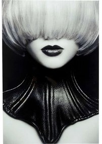 Γυάλινος Πίνακας Πρόσωπο Γυναίκας Vogue Γκρι-Μαύρο  80x0.4x120εκ