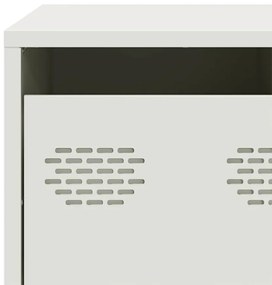 Τραπεζάκι Σαλονιού Λευκό 68,5x50x43,5 εκ. Χάλυβα Ψυχρής Έλασης - Λευκό
