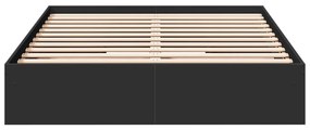 vidaXL Πλαίσιο Κρεβατιού με Συρτάρια Μαύρο 140x200 εκ Επεξεργ. Ξύλο