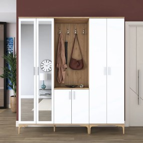 Έπιπλο Εισόδου Καρυδί / Λευκό CUFLI 180x37.5x198.6