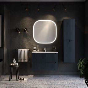Martin Enza 80 Anthracite  MDF - Πάγκος με Νιπτήρα &amp; Καθρέπτη