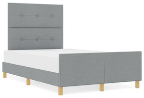 vidaXL Κρεβάτι Φωτεινό Γκρι 120x190 εκ Υφάσματος
