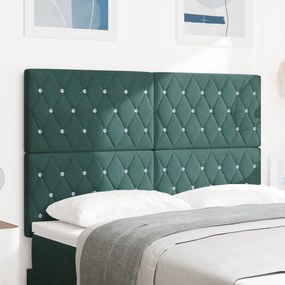 vidaXL Βελούδινο Κεφαλάρι Argyle Σκούρο πράσινο 140 cm Βελούδο