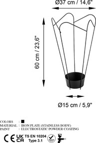 Διακοσμητικό Χώρου Μαύρο GED 37x37x60