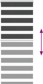 vidaXL Ζέβρα τυφλή Μαύρο Πλάτος υφάσματος 55,9 εκ. Πολυεστέρας