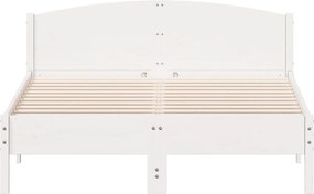 vidaXL Σκελετός Κρεβ. Χωρίς Στρώμα Λευκό 140x200 εκ Μασίφ Πεύκο