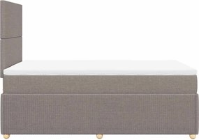 vidaXL Κρεβάτι Boxspring με Στρώμα Taupe 120x190 εκ. Υφασμάτινο