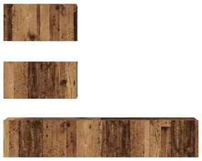 vidaXL Σετ επίπλου τηλεόρασης 4 pcs Παλαιό ξύλο 80 x 30 x 30 εκ