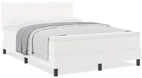 vidaXL Κρεβάτι με Στρώμα με στρώμα Λευκό 140 x 190 cm Τεχνητό δέρμα