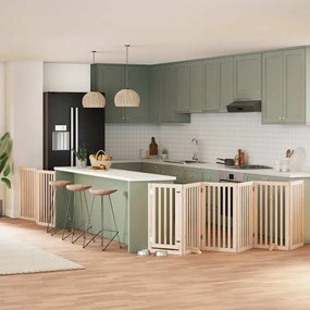 Διαχωριστικό Σκύλων/Πόρτα Πτυσσόμενο 9 Πάνελ 450 εκ Ξύλο Λεύκας