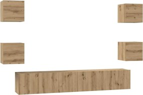 vidaXL Σετ επίπλου τηλεόρασης 7 τμχ. Artisan Oak Επεξεργασμένο Ξύλο