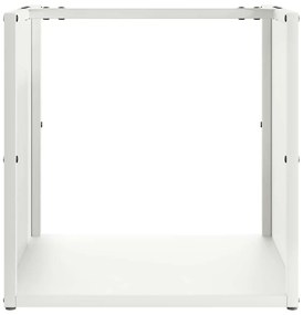 vidaXL Ράφι Καυσόξυλων Λευκό 40x40x40 εκ. Χάλυβας ψυχρής έλασης