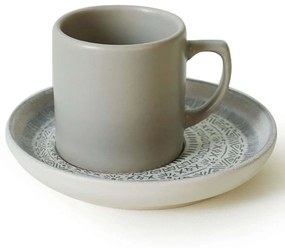 Φλυτζάνια Καφέ Με Πιατάκια (Σετ 12Τμχ) 275KRM2176 110ml Grey Hermia Ceramic
