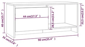 Έπιπλο Τηλεόρασης Λευκό 90 x 35 x 40 εκ. από Μοριοσανίδα 809782