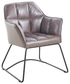 POLLY Πολυθρόνα Μέταλλο Βαφή Μαύρο, Ύφασμα Suede Cappuccino 67x64x82cm ΕΜ719,3
