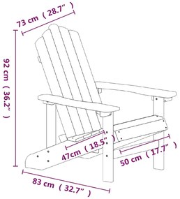 Καρέκλες Κήπου Adirondack 2 τεμ. Γαλάζιες από HDPE - Μπλε