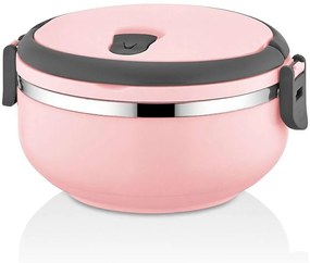 Δοχείο Φαγητού 960DYN1104 Φ15x8cm 750ml Pink Hermia Steel,Plastic