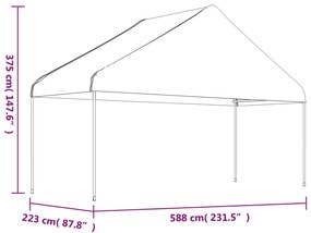 ΚΙΟΣΚΙ ΜΕ ΤΕΝΤΑ ΛΕΥΚΟ 8,92 X 5,88 X 3,75 Μ. ΑΠΟ ΠΟΛΥΑΙΘΥΛΕΝΙΟ 3155520