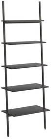 vidaXL Ραφιέρα Κεκλιμένη 5 Επιπέδων Μαύρη 64x34x185,5 εκ.
