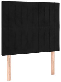 vidaXL Κρεβάτι Boxspring με Στρώμα Μαύρο 100x200 εκ. Βελούδινο