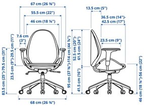 HATTEFJÄLL καρέκλα γραφείου με μπράτσα 605.389.60