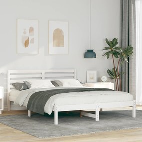 vidaXL Σκελετός Κρεβατιού Λευκό 140 x 200 cm Συμπαγές ξύλο πεύκου