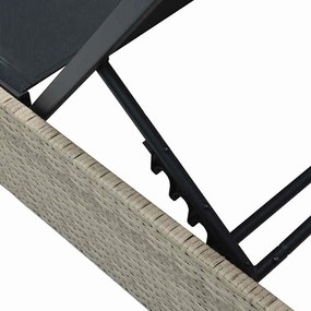 vidaXL Ξαπλώστρα Μπεζ 200.5 x 70 x 75 εκ συνθετικό ρατάν
