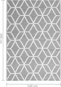 vidaXL Χαλί εξωτερικού χώρου ARAKIL Γκρι 140x200 cm PP