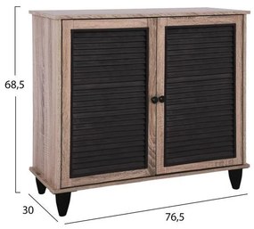 ΠΑΠΟΥΤΣΟΘΗΚΗ ΞΥΛΙΝΗ MCKENNA  ΣΕ ΧΡΩΜΑ SONAMA-ΜΑΥΡΟ 76,5x30x68,5Υεκ.