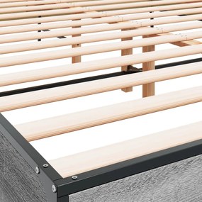 vidaXL Πλαίσιο Κρεβατιού Γκρι Sonoma 140x200 εκ. Επεξ. Ξύλο &amp; Μέταλλο