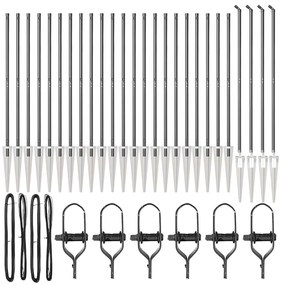 vidaXL Στύλος Περιφράξεων 26 pcs Ασημί 3.2 x 3.2 x 170 εκ Ατσάλι