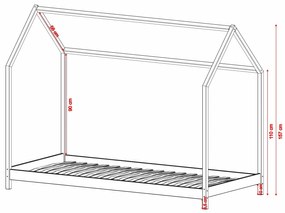 Kρεβάτι Σπιτάκι Montessori Lucky από μασίφ ξύλο White  100×200cm