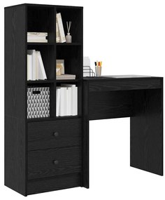 vidaXL Γραφείο με αποθηκευτικό χώρο 2 pcs Μαύρη δρυς 70 x 40 x 76 εκ.
