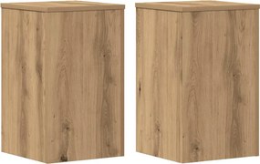 vidaXL Βάσεις Φυτών 2 τεμ. Αρτισιανή Δρυς 30x30x50 εκ. Επεξ. Ξύλο