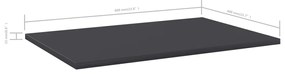 vidaXL Ράφια Βιβλιοθήκης 8 τεμ. Γκρι 60x40x1,5 εκ. από Μοριοσανίδα
