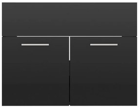 vidaXL Ντουλάπι Νιπτήρα Γυαλιστερό Μαύρο 60 x 38,5 x 46 εκ Μοριοσανίδα
