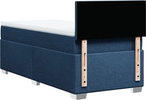 vidaXL Κρεβάτι Boxspring με Στρώμα Μπλε 80x200 εκ. Υφασμάτινο