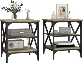vidaXL Βοηθητικά Τραπέζια 2 τεμ. Sonoma Δρυς 40x42x50 εκ. Επεξ. Ξύλο