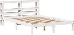 vidaXL Σκελετός Κρεβ. Χωρίς Στρώμα Λευκό 120x190 εκ Μασίφ Πεύκο