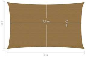 Πανί Σκίασης Taupe 3 x 6 μ. από HDPE 160 γρ./μ² - Μπεζ-Γκρι