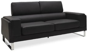 3 seater sofa Shea PU black-inox 198x80x87cm 198x80x87 εκ.